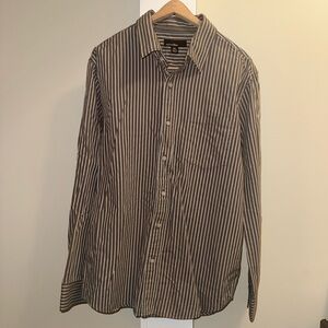 Anchor Blue Grey Striped Button-Down Shirt - XL
